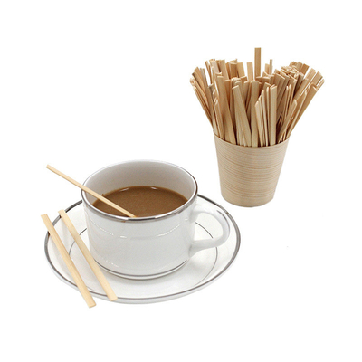 Biodegradable Coffee Bamboo Stir Sticks Individually Wrapped 110mm For Beverage
