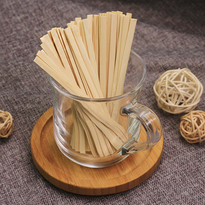 Biodegradable Coffee Bamboo Stir Sticks Individually Wrapped 110mm For Beverage