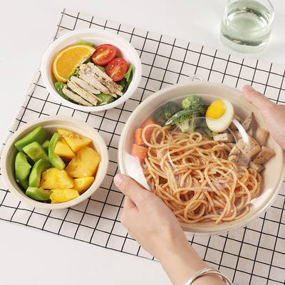 500ml Paper Bowl Eco-Friendly Degradable Disposable Bowl Sugarcane Pulp Bowl
