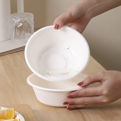 Disposable Sugarcane Pulp Bowl Barbecue Household Picnic 17oz Disposable Bowl
