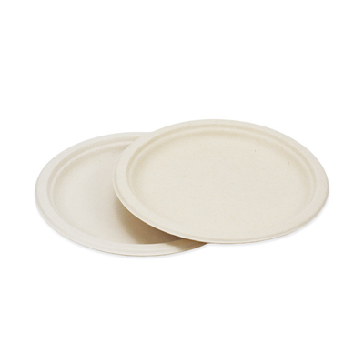 Disposable Degradable Pulp Plate Bowl Lunch Box 9 Inch Sugarcane Paper Plate