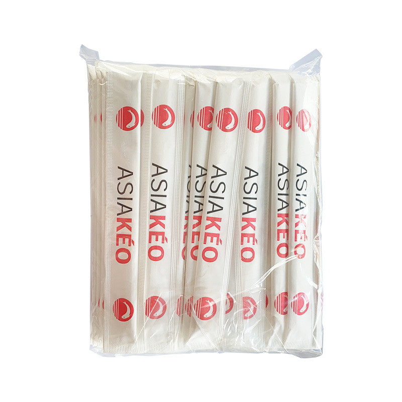 OEM Full Paper Wrapped Wooden Disposable Chopsticks Bulk pack 203mm