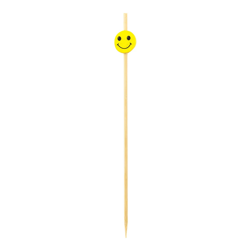 Fancy Smiley Face Disposable Decorative Bamboo Picks Toothpicks For Appetizer 12cm