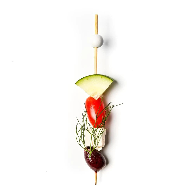 ODM FSC Beaded Decorative Bamboo Picks Skewer For Cocktail 12cm