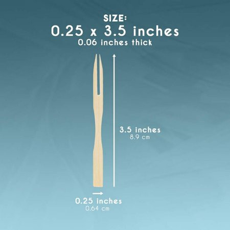 OEM 9cm Disposable Bamboo Party Forks For Fruit Salad
