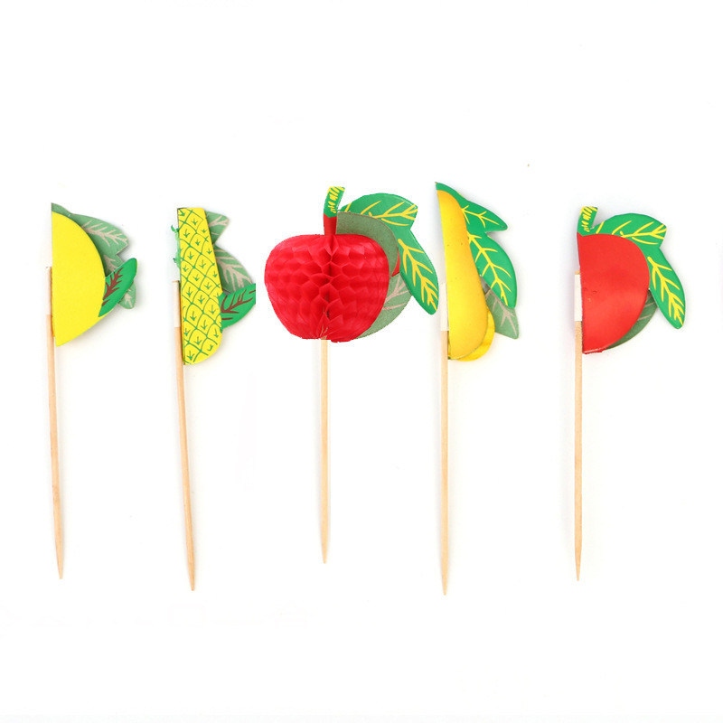 FSC 10cm Disposable Fruit Decorative Bamboo Food Picks Skewers For Cocktail Party